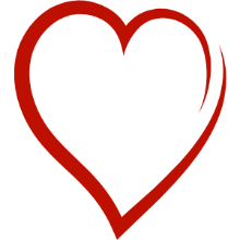 A red heart on a black background

Description automatically generated